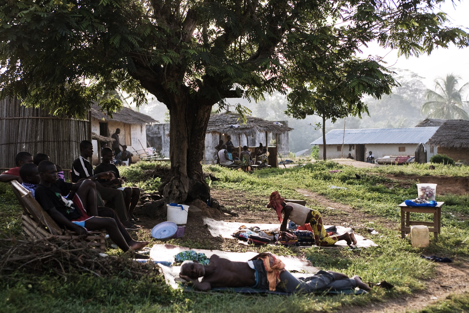 Refugies ivoiriens a Janzon, dans le comte de Grand Gedeh au Liberia. Ivorian refugees in Janzon, Grand Gedeh County, Liberia.