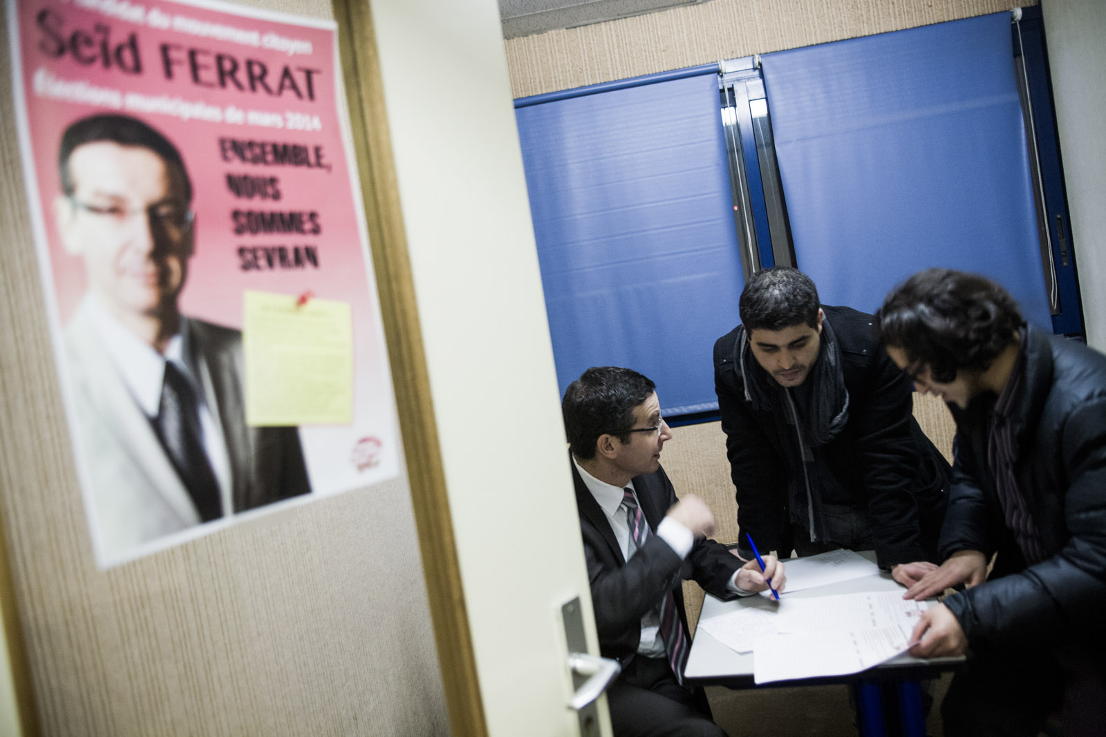 Inauguration du QG de campagne de Seïd Ferrat, candidat d'une liste citoyenne à Sevran, le 24 janvier 2014